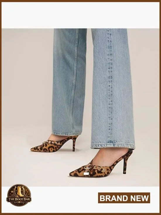 Vintage Kitten Heel Mules with Bow Detail, Pointed Toe, Vegan Leather - Picture 5 of 7